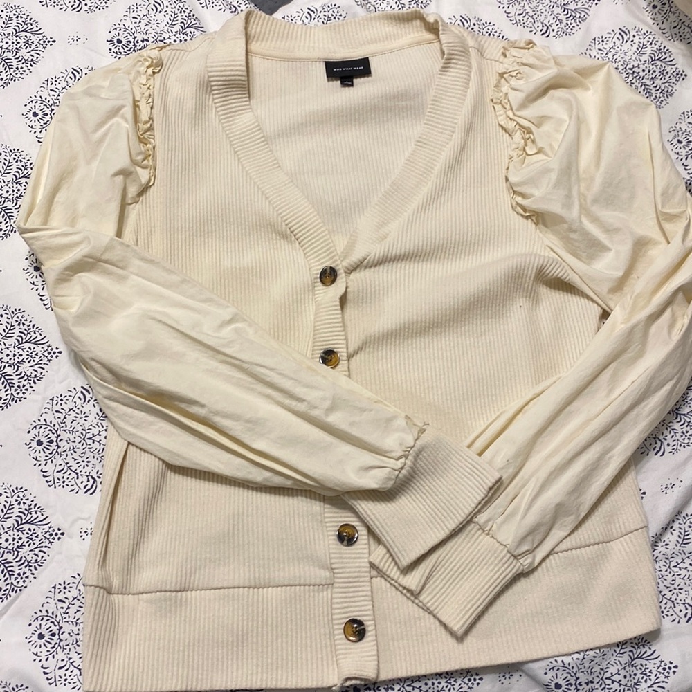 Puffed Shoulder Sweater